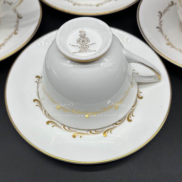 Royal Doulton Rondo Tea Cup Saucer sets(Set of 4) Bone China England - Picture 5 of 6